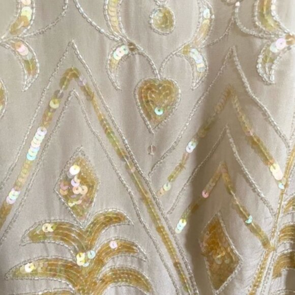 1970s Beaded White Dress - Picture 4 of 4